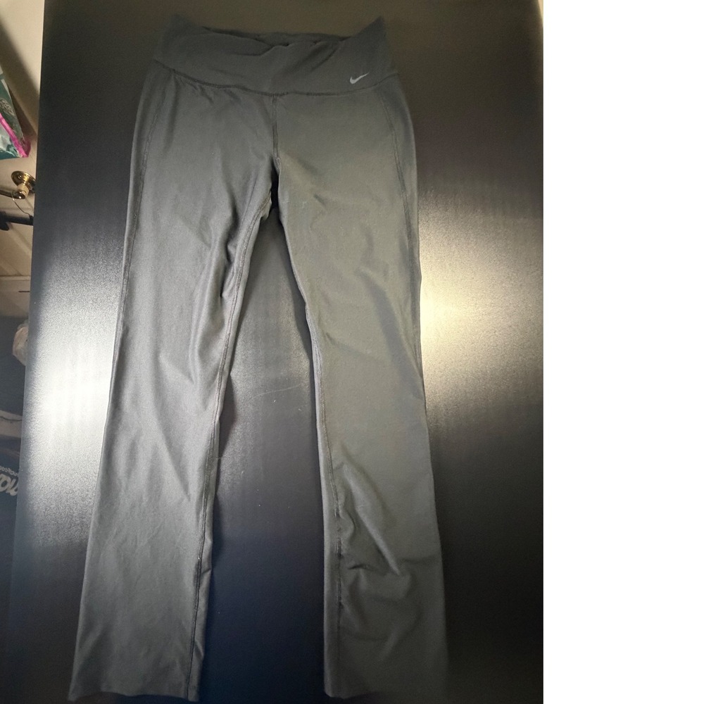 Nike Dri-FIT Women Black Straight Leg Athletic Yoga Pants Large L1